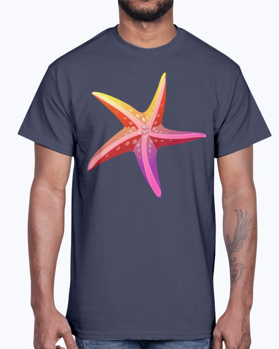 Men's Gildan Ultra Cotton T-Shirt . Sea starfish vector image cool art awesome drawing