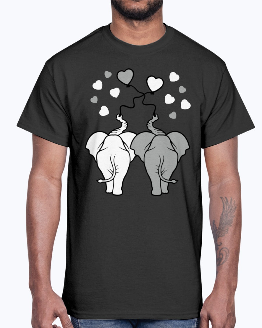 Men's Gildan Ultra Cotton T-Shirt    Asphalt elephants in love
