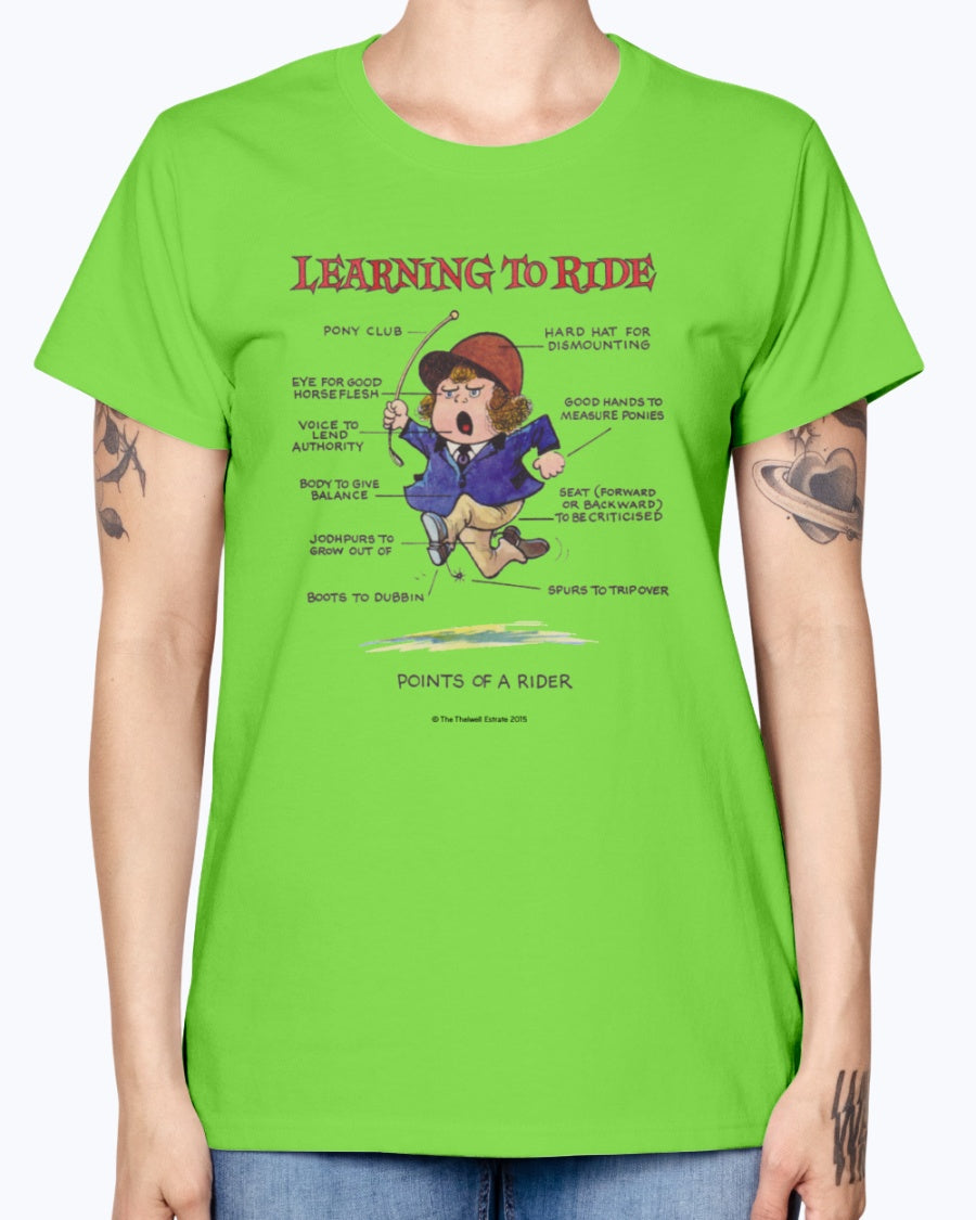 Gildan Ladies Missy T-Shirt. Thelwell Points Of A Rider Learning