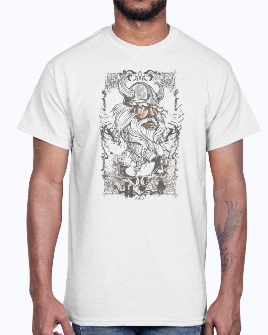 Men's Gildan Ultra Cotton T-Shirt 11 Light coloros       Viking -design-689