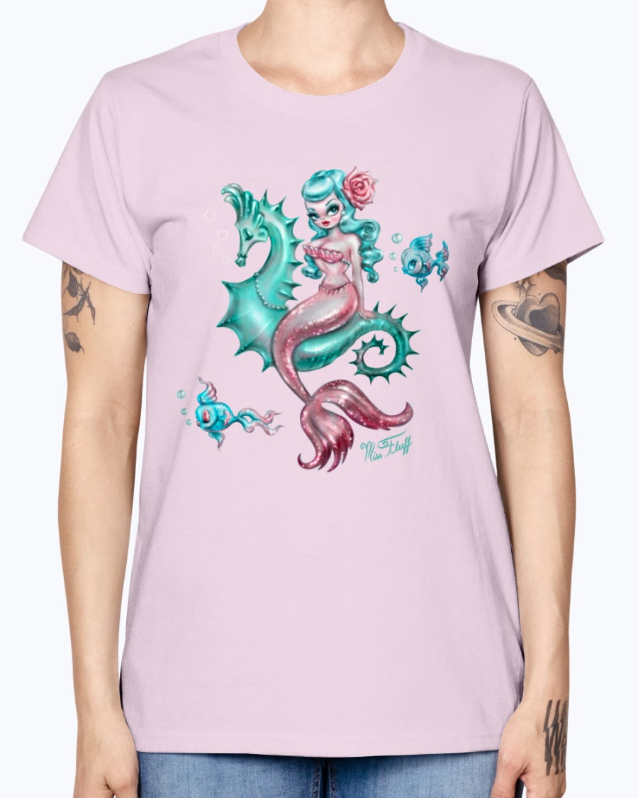 Gildan Ladies Missy T-Shirt. Mysterious Mermaid Tanks