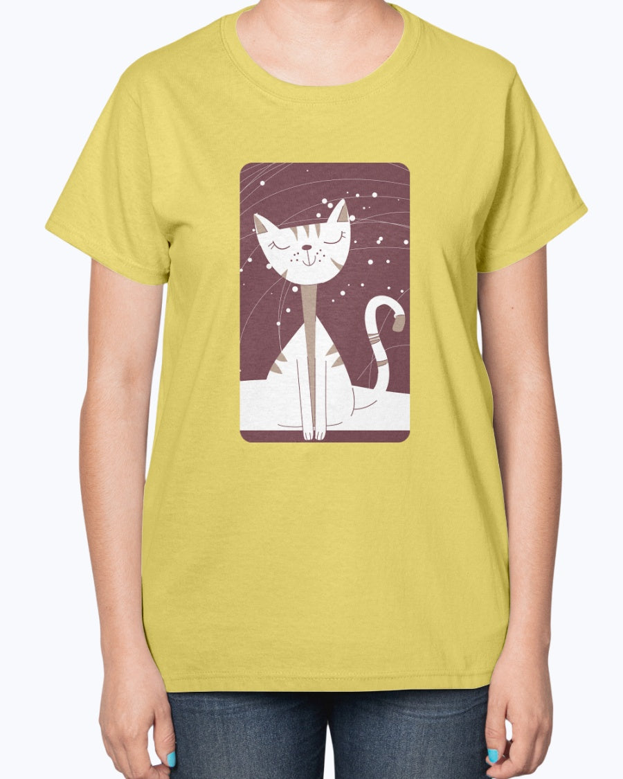 Gildan 2000L Ultra Cotton Ladies T-Shirt 14 colors Light    Happy cat, design-2055