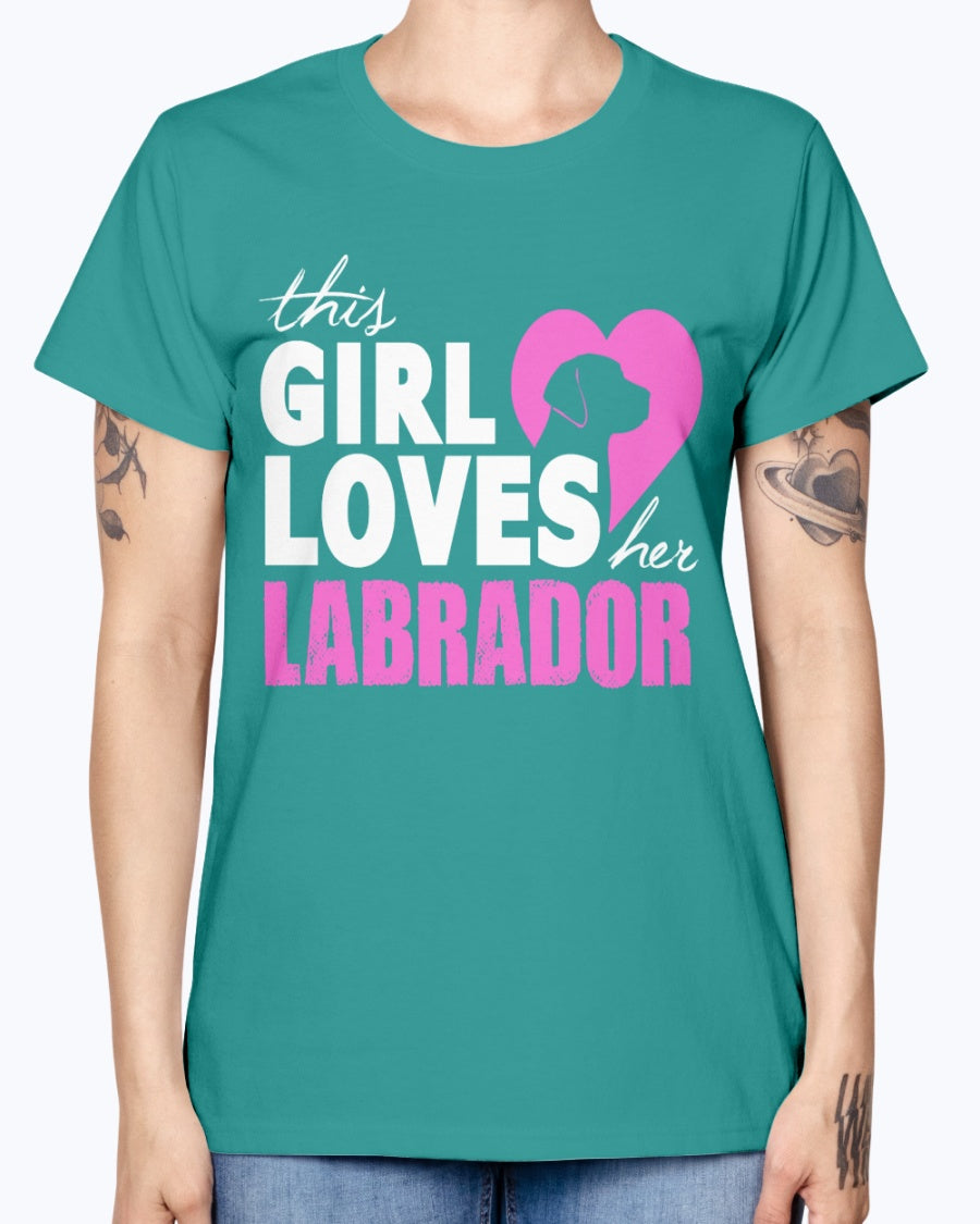 Gildan Ladies Missy T-Shirt 16 colors   The girl loves her labrador