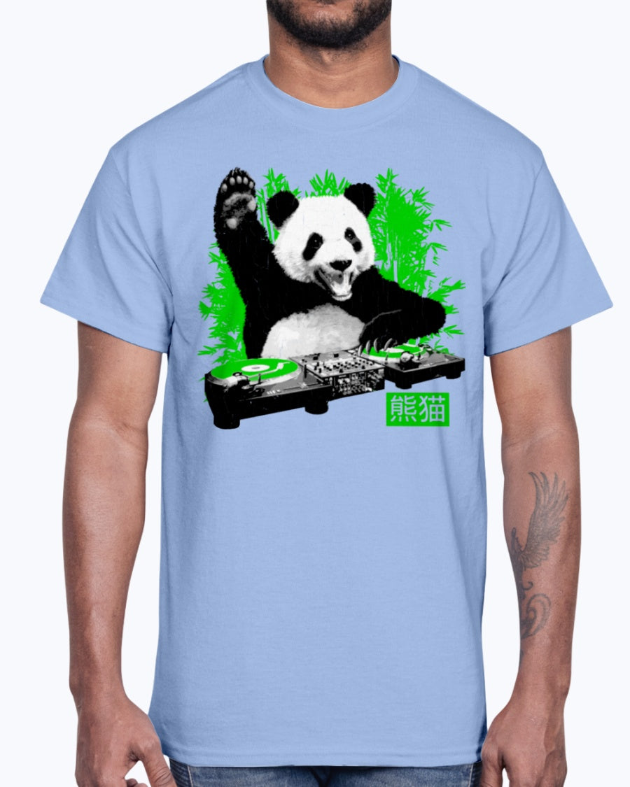 Men's Gildan Ultra Cotton T-Shirt  DJ Panda (vintage distressed look)