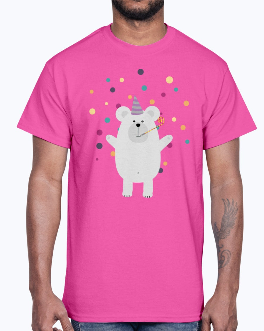 G2000 Unisex Ultra Cotton T-Shirt 12 Colors   Party Polar Bear  Big & Tall.