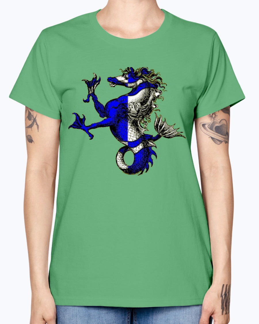 Gildan Ladies Missy T-Shirt Atlantia heraldic seahorse