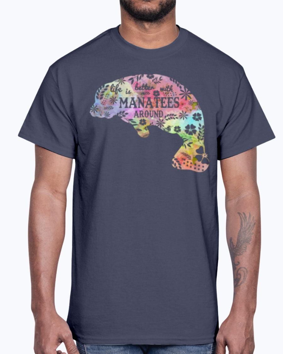 G2000 Unisex Ultra Cotton T-Shirt 12 Colors. Life Is Better With Manatees