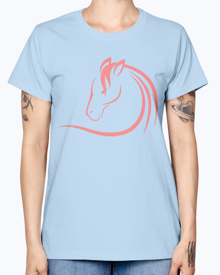 Gildan Ladies Missy T-Shirt . Horse head