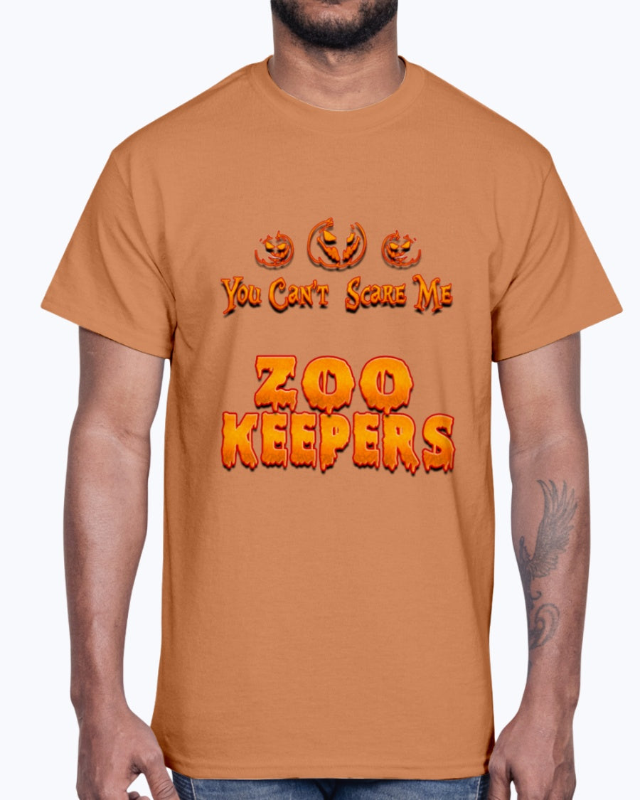 Men's Gildan Ultra Cotton T-Shirt .You Can't Scare Me I Am A Zoo Keepers Halloween