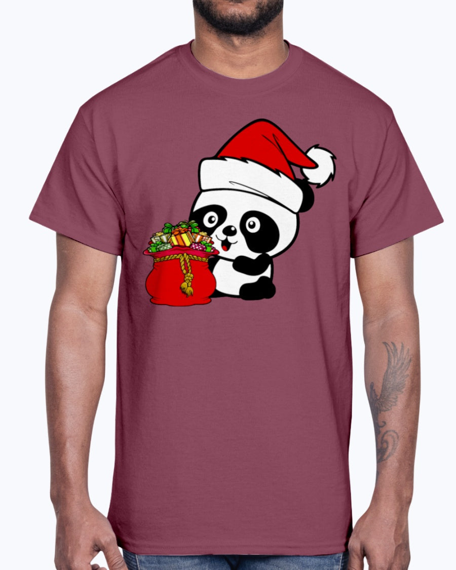 Men's Gildan Ultra Cotton T-Shirt .Santa Panda