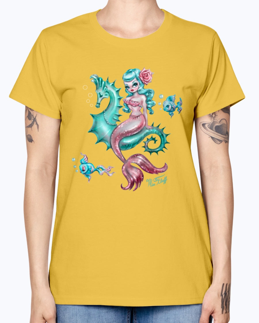 Gildan Ladies Missy T-Shirt. Mysterious Mermaid Tanks