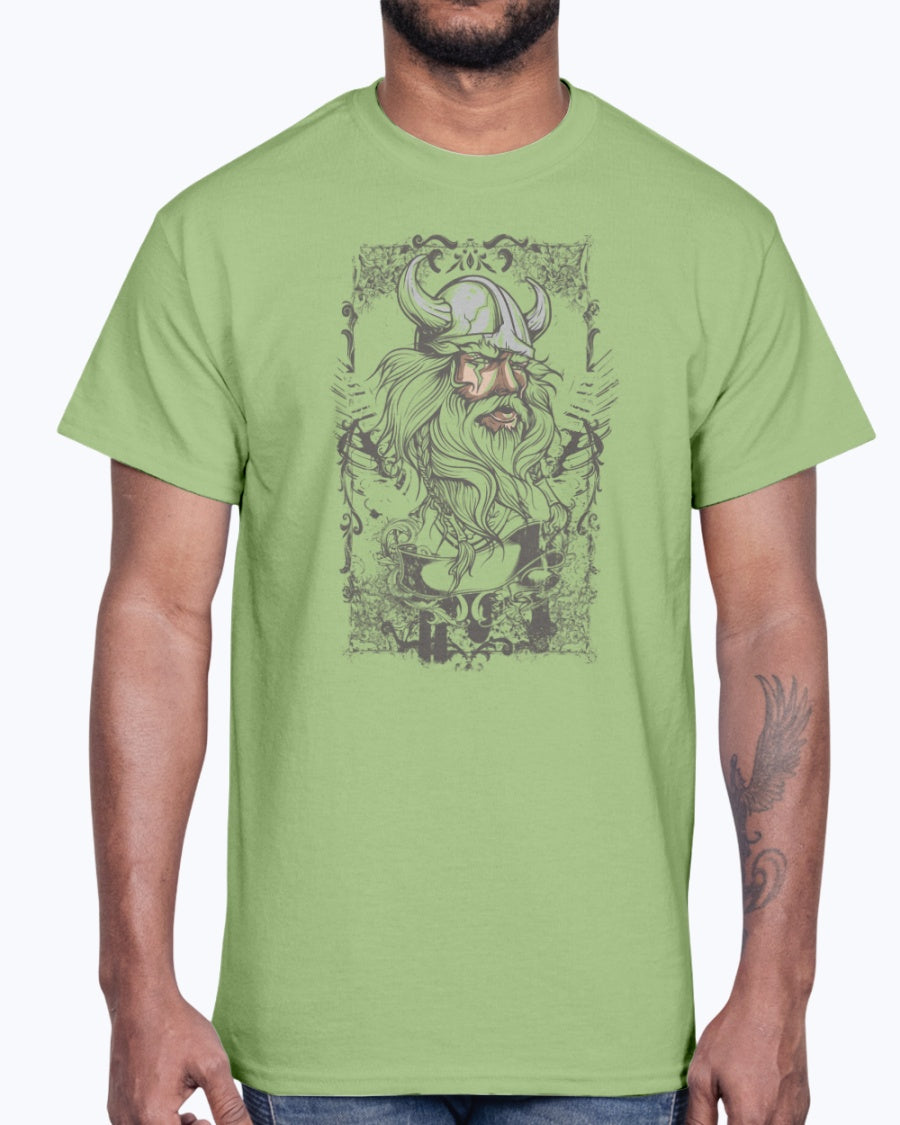 Men's Gildan Ultra Cotton T-Shirt 11 Light coloros       Viking -design-689