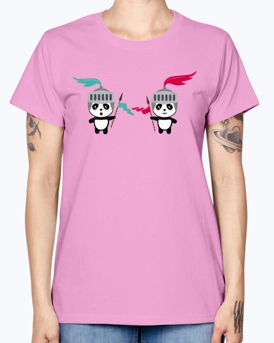 Gildan Ladies Missy T-Shirt. Cutest Panda Knights Baby & Toddler Shirts