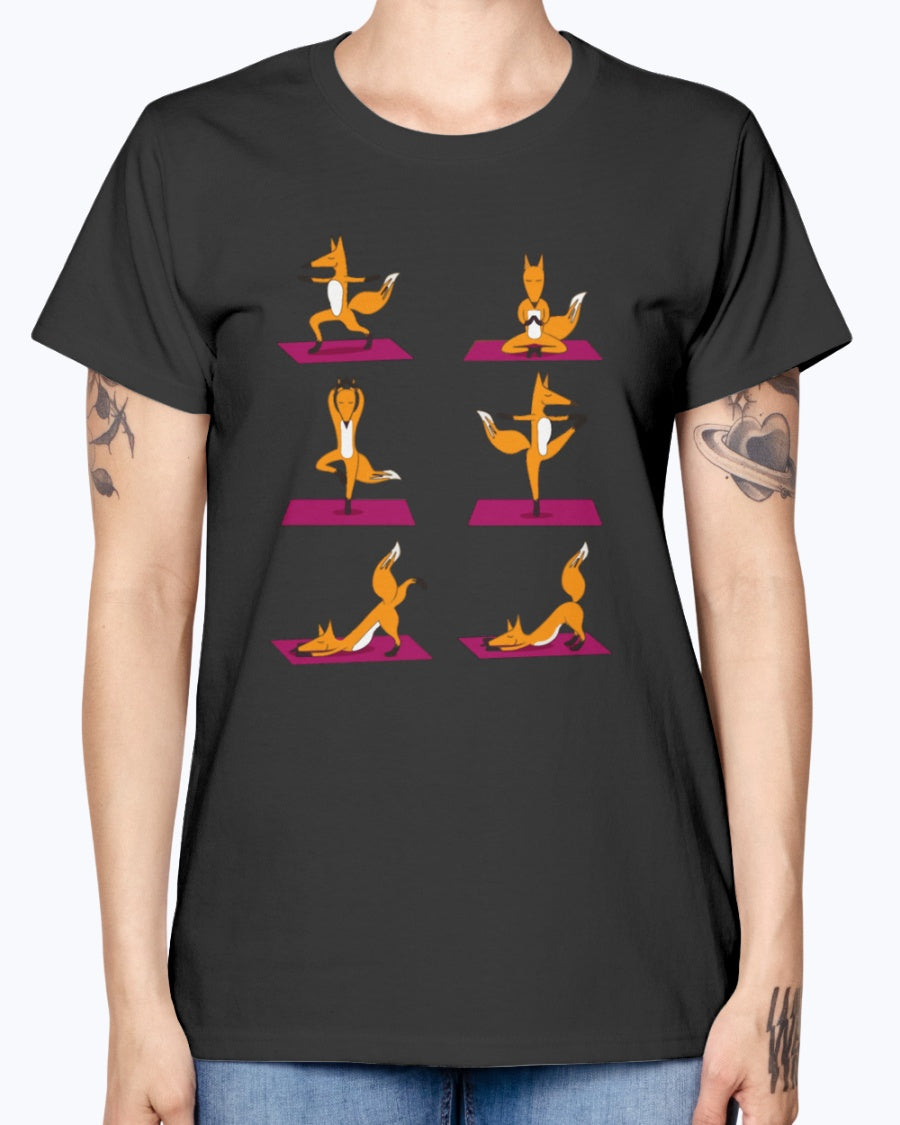 Gildan Ladies Missy T-Shirt 16 colors    FOX YOGA LOVE