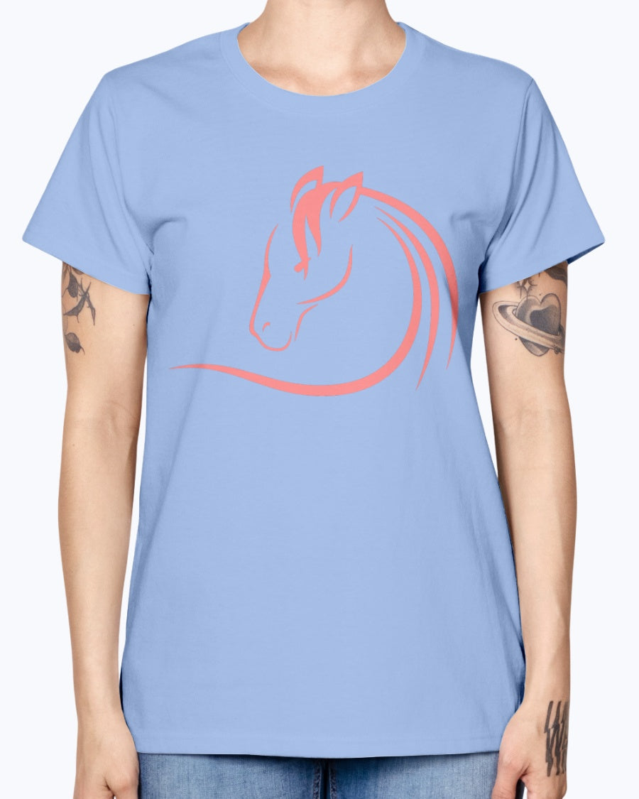 Gildan Ladies Missy T-Shirt . Horse head