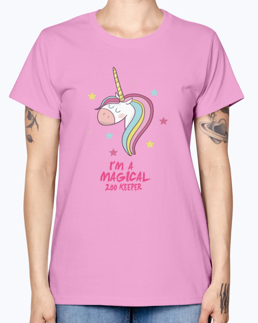 Gildan Ladies Missy T-Shirt 16 colors . Im a magical zoo keeper