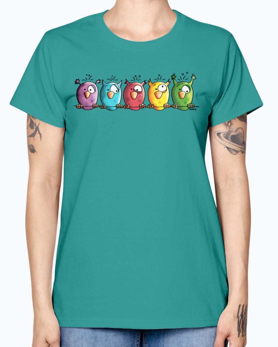 Gildan Ladies Missy T-Shirt 16 colors    Funny Owls
