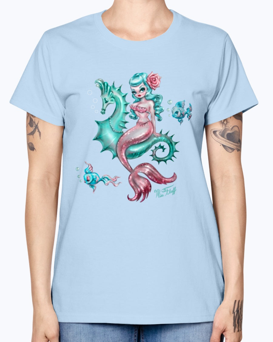 Gildan Ladies Missy T-Shirt. Mysterious Mermaid Tanks