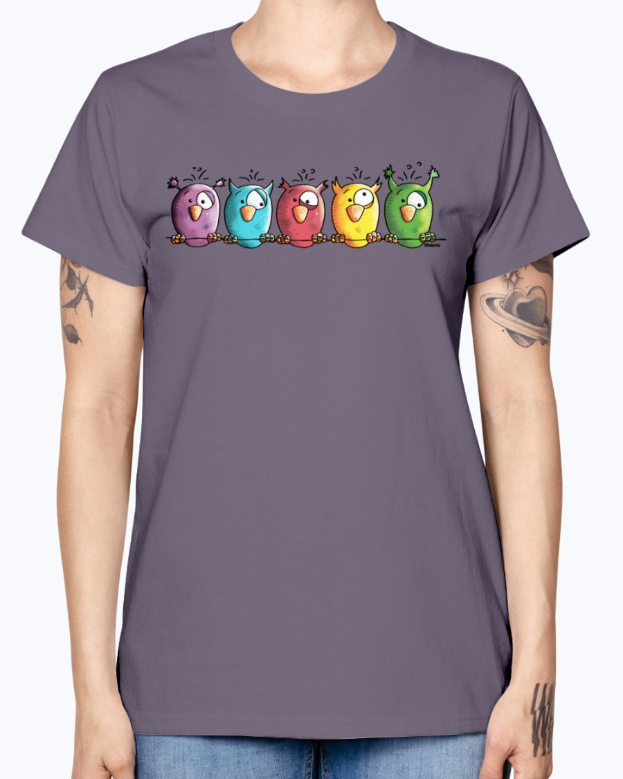 Gildan Ladies Missy T-Shirt 16 colors    Funny Owls