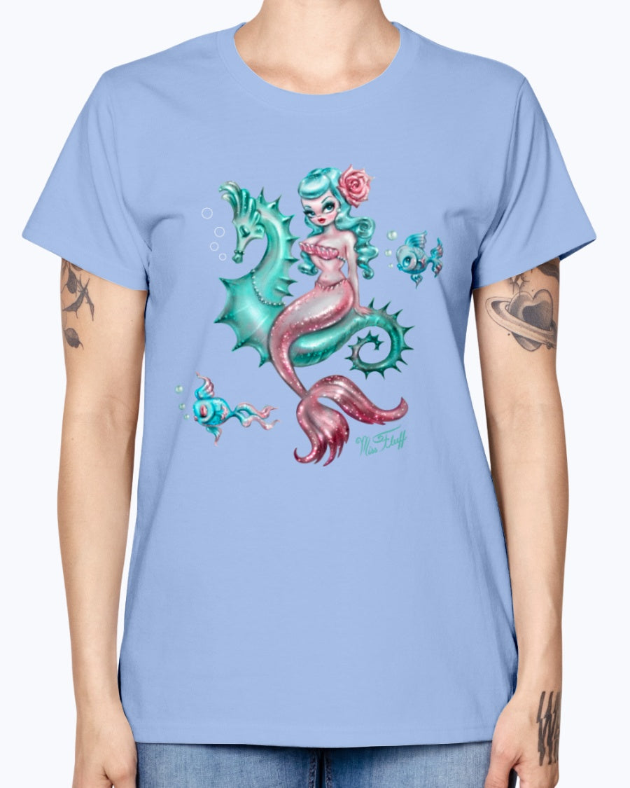 Gildan Ladies Missy T-Shirt. Mysterious Mermaid Tanks